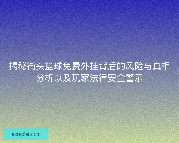 揭秘街头篮球免费外挂背后的风险与真相分析以及玩家法律安全警示